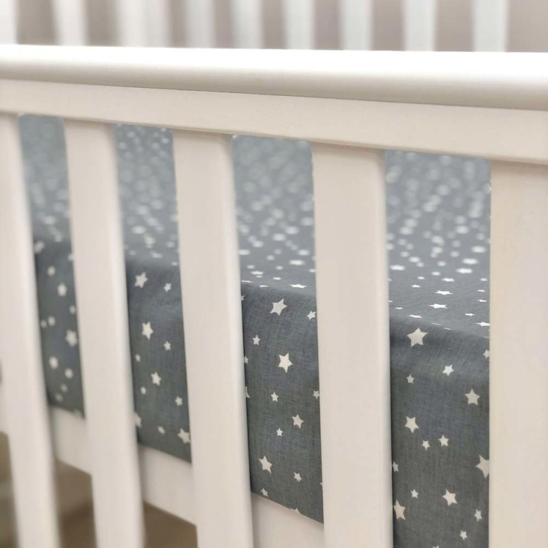 Постільна білизна Msonya Простирадло дитяче 60х120 см зірка біла на графіті