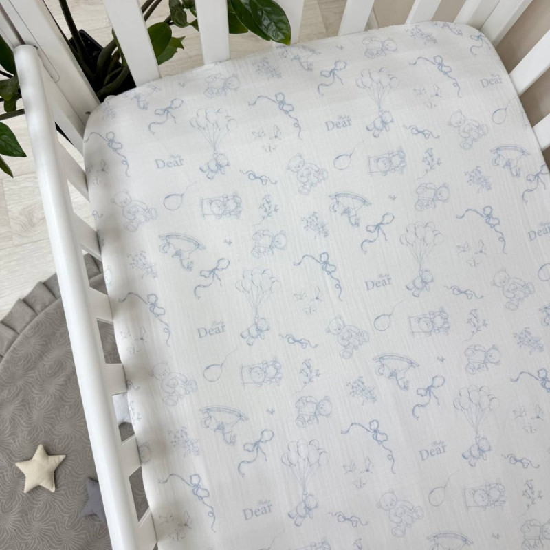 Постільна білизна Msonya Простирадло з малюнком блакитний