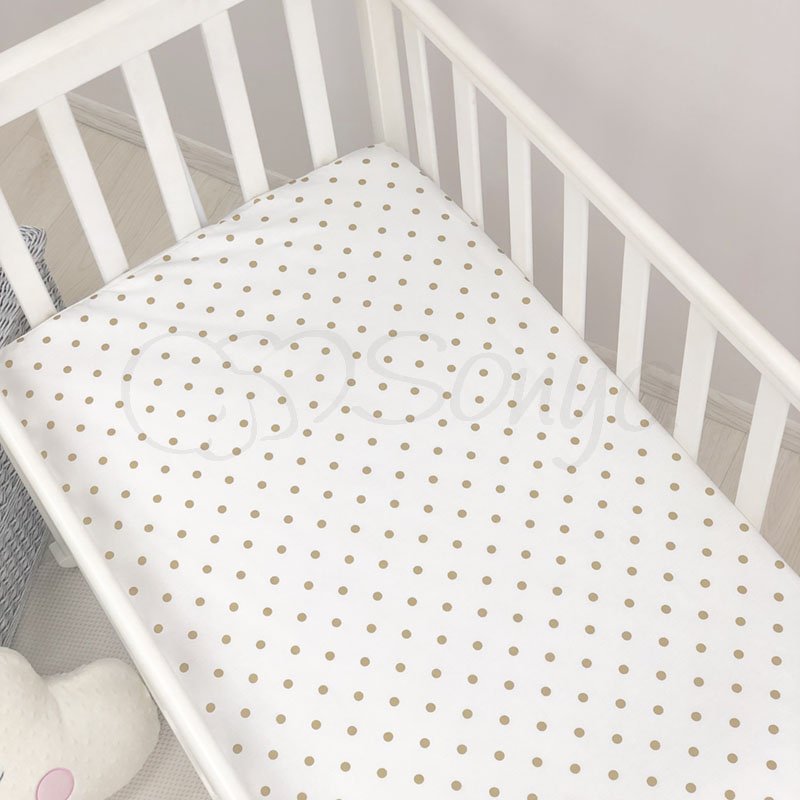 Постільна білизна Msonya Простирадло Shine 120 х 60 см золото / горох