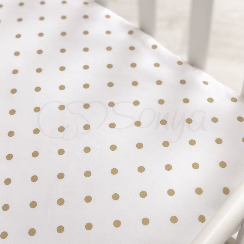 Постільна білизна Msonya Простирадло Shine 120 х 60 см золото / горох