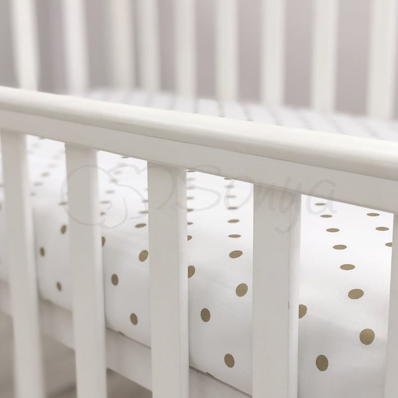 Постільна білизна Msonya Простирадло Shine 120 х 60 см золото / горох