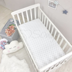 Постільна білизна Msonya Простирадло Shine 120 х 60 см серебро / горох