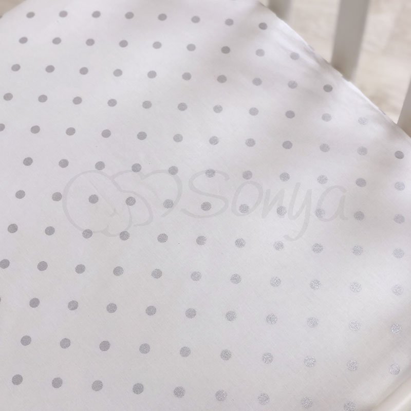 Постільна білизна Msonya Простирадло Shine 120 х 60 см серебро / горох