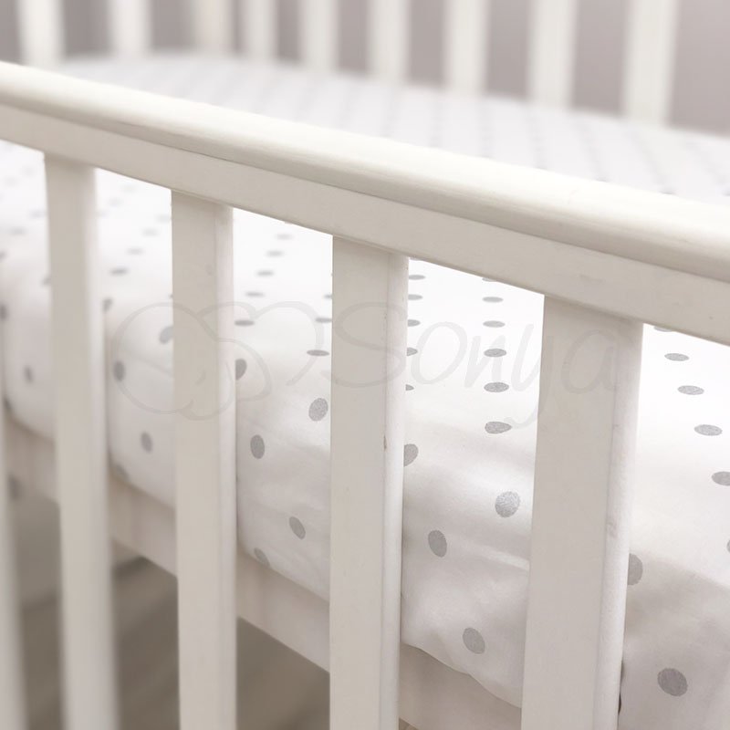 Постільна білизна Msonya Простирадло Shine 120 х 60 см серебро / горох