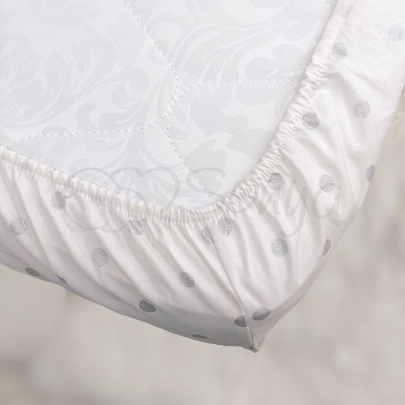 Постільна білизна Msonya Простирадло Shine 120 х 60 см серебро / горох