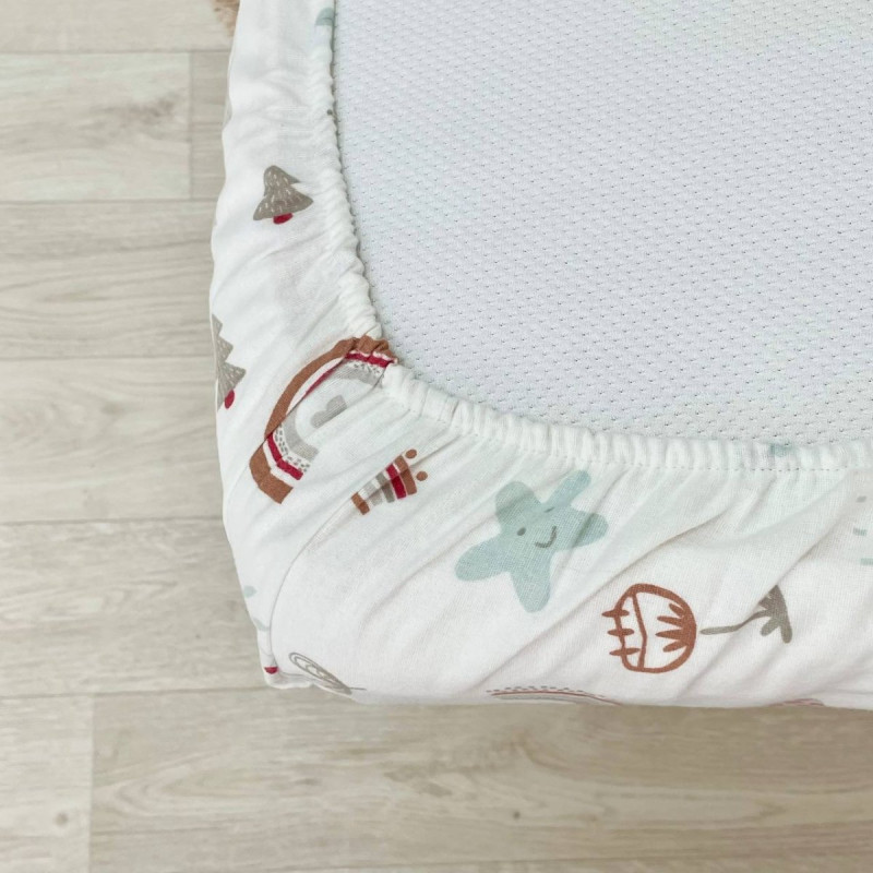 Постільна білизна Msonya Простирадло фланель Гори, веселки