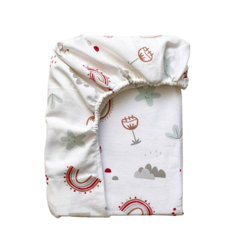 Постільна білизна Msonya Простирадло фланель Гори, веселки