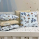 Постільна білизна Msonya комплект Happy night, 6 елементів Ретро-машинки блакитні
