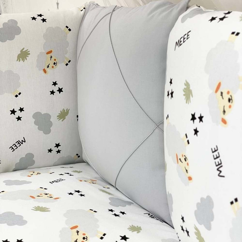 Постільна білизна Msonya комплект Happy night, 6 елементів Овечки сірі