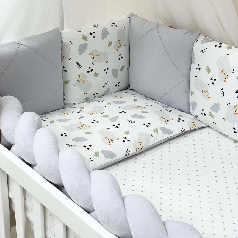 Постільна білизна Msonya комплект Happy night, 6 елементів Овечки сірі