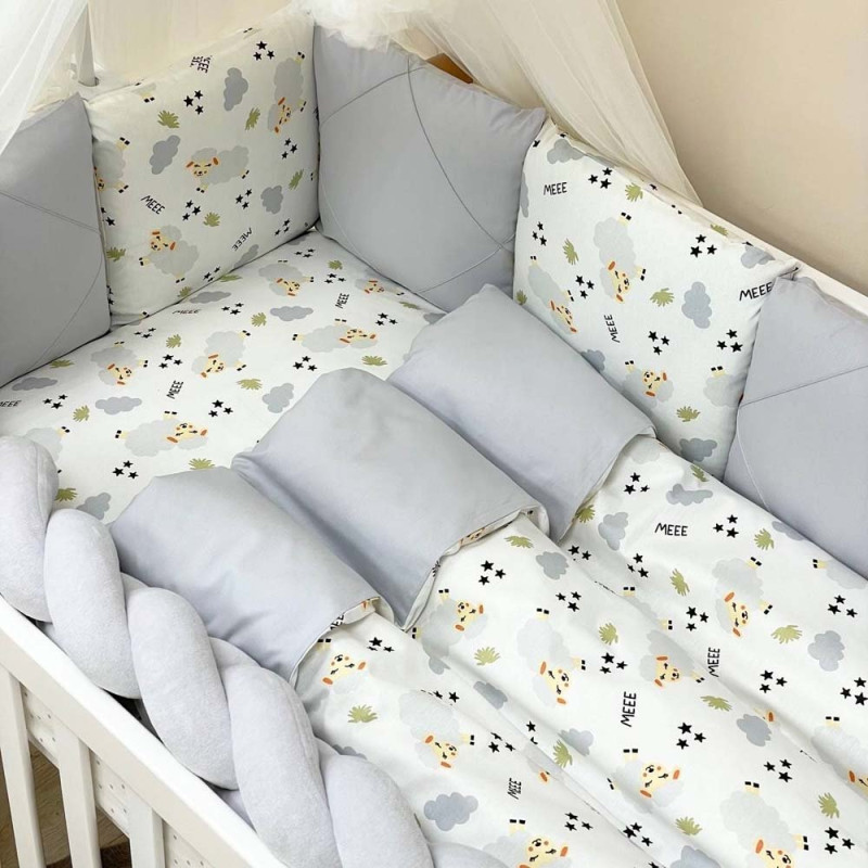 Постільна білизна Msonya комплект Happy night, 6 елементів Овечки сірі