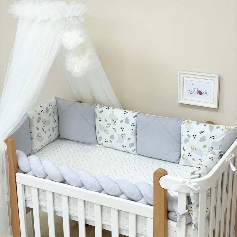 Постільна білизна Msonya комплект Happy night, 6 елементів Овечки сірі