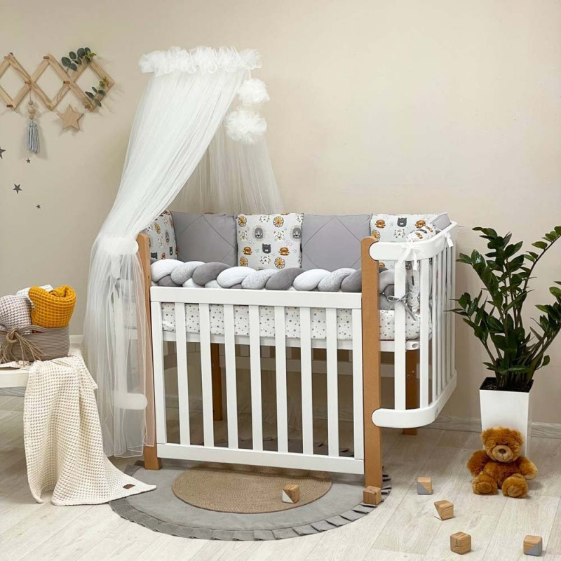 Постільна білизна Msonya комплект Happy night, 6 елементів Мордочки вусаті сірі