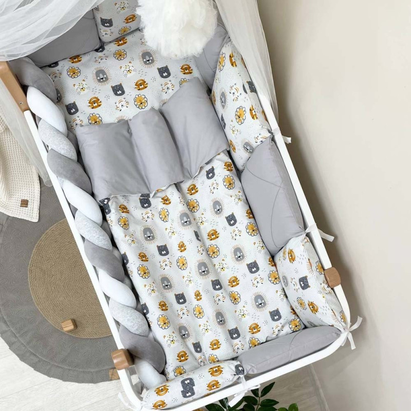 Постільна білизна Msonya комплект Happy night, 6 елементів Мордочки вусаті сірі