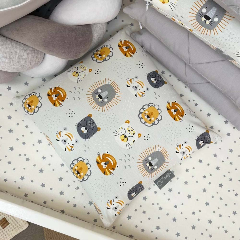 Постільна білизна Msonya комплект Happy night, 6 елементів Мордочки вусаті сірі