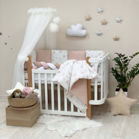 Постільна білизна Msonya комплект Happy night, 6 елементів Галактика / бежевий