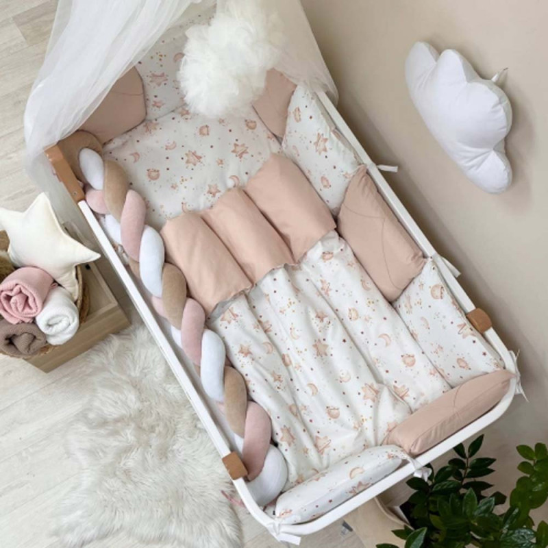 Постільна білизна Msonya комплект Happy night, 6 елементів Галактика / бежевий