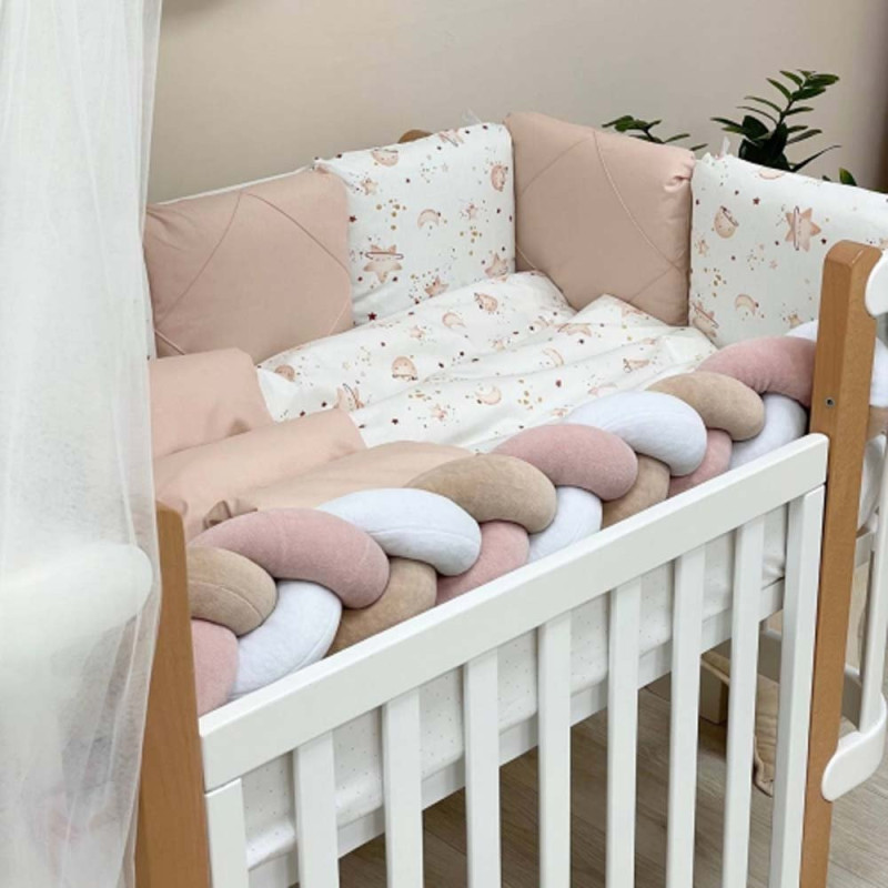 Постільна білизна Msonya комплект Happy night, 6 елементів Галактика / бежевий