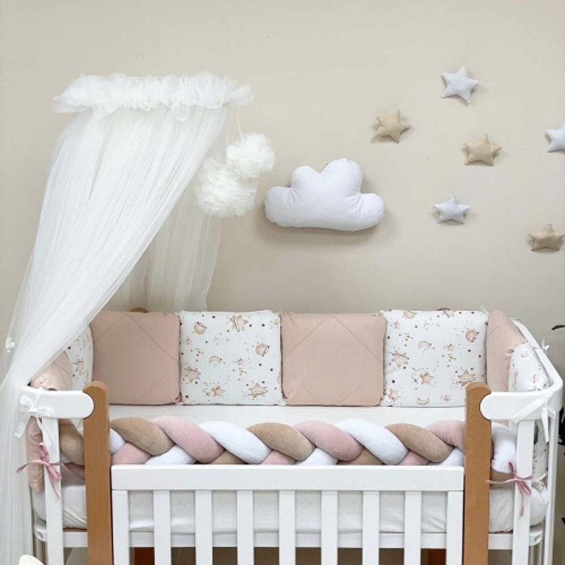 Постільна білизна Msonya комплект Happy night, 6 елементів Галактика / бежевий