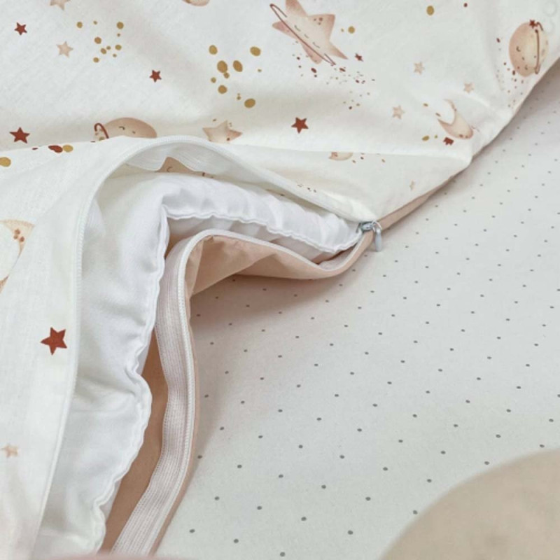 Постільна білизна Msonya комплект Happy night, 6 елементів Галактика / бежевий