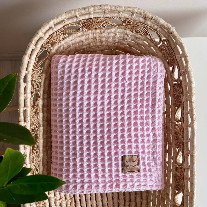 Плед Msonya вафля Грецька рожевий