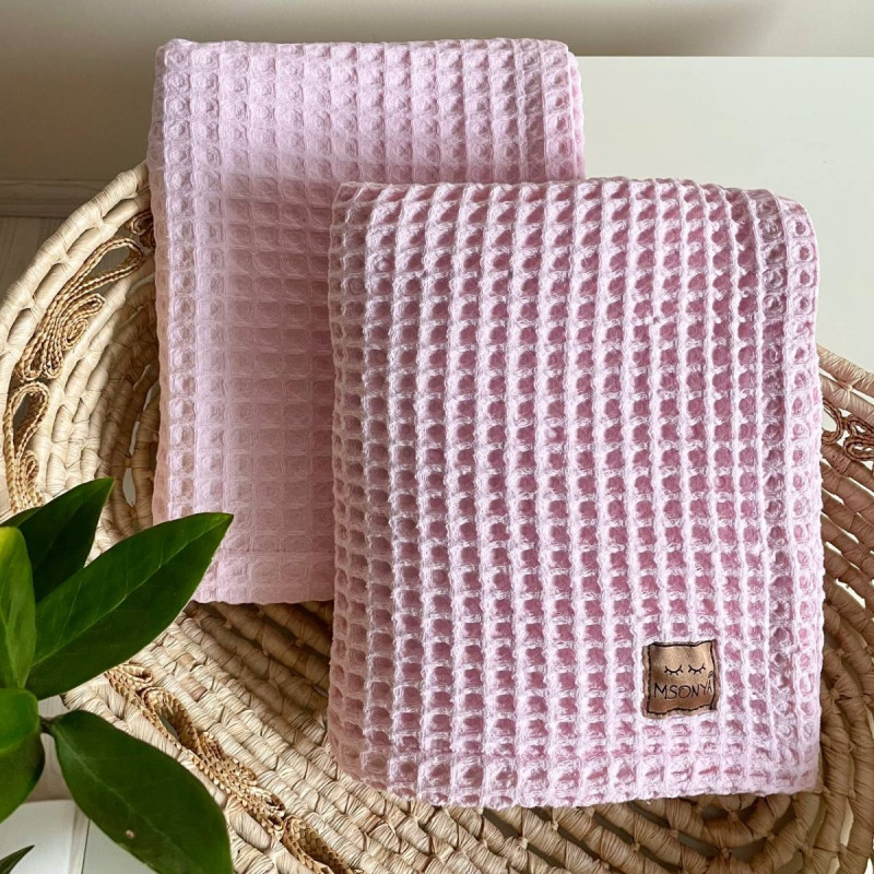 Плед Msonya вафля Грецька рожевий