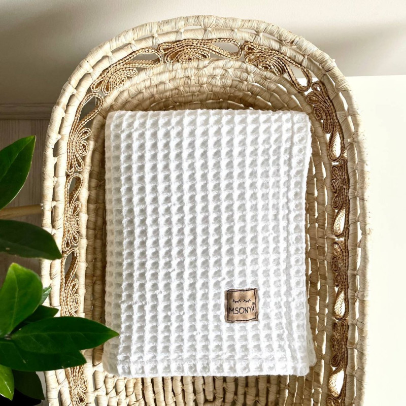 Плед Msonya вафля Грецька білий