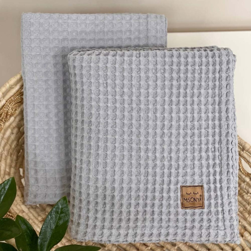 Плед Msonya вафля Грецька 80х100 см сірий