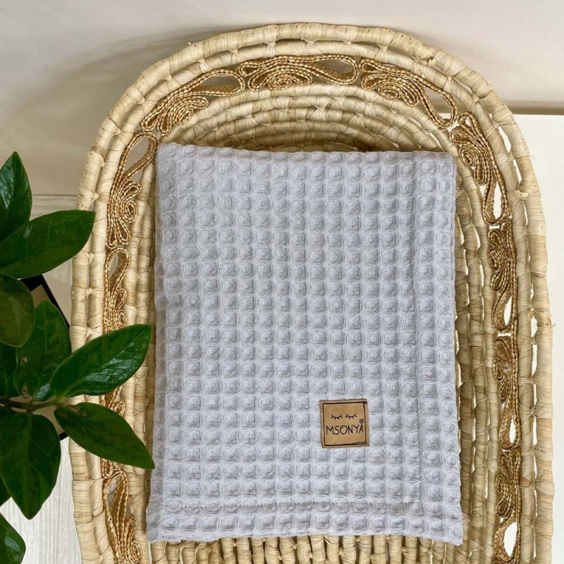 Плед Msonya вафля Грецька 80х100 см сірий