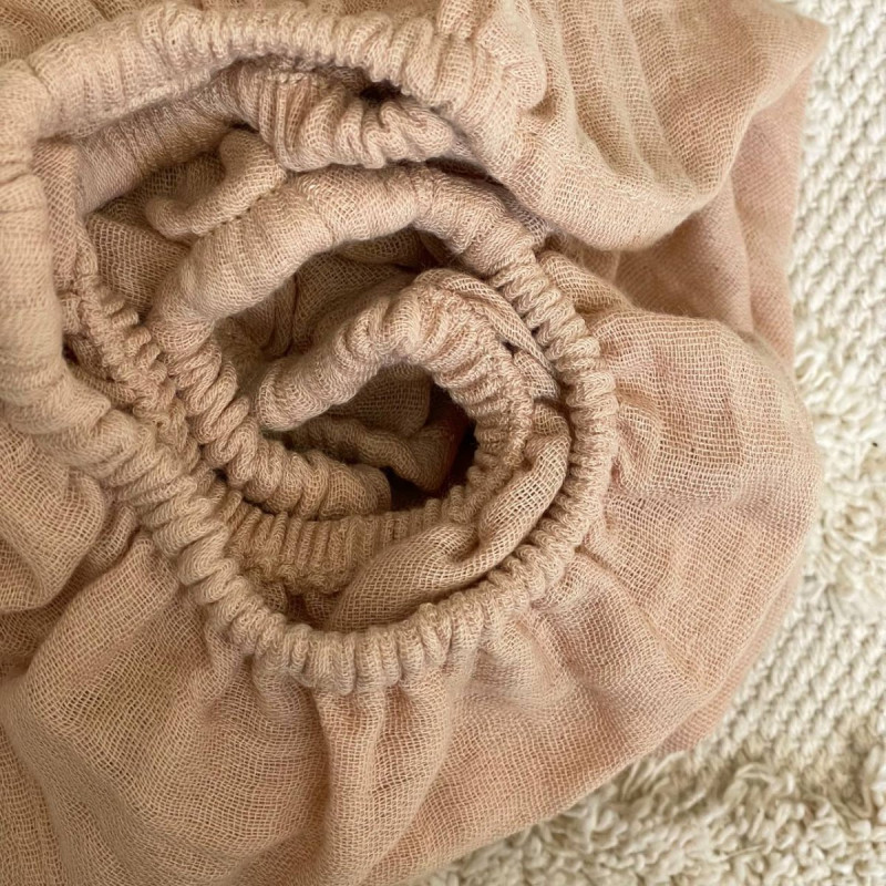 Постільна білизна Msonya Простирадло у візочок муслін Бежевий