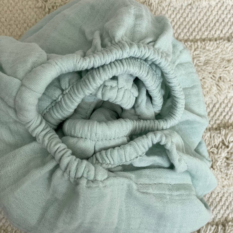 Постільна білизна Msonya Простирадло у візочок муслін М'ята