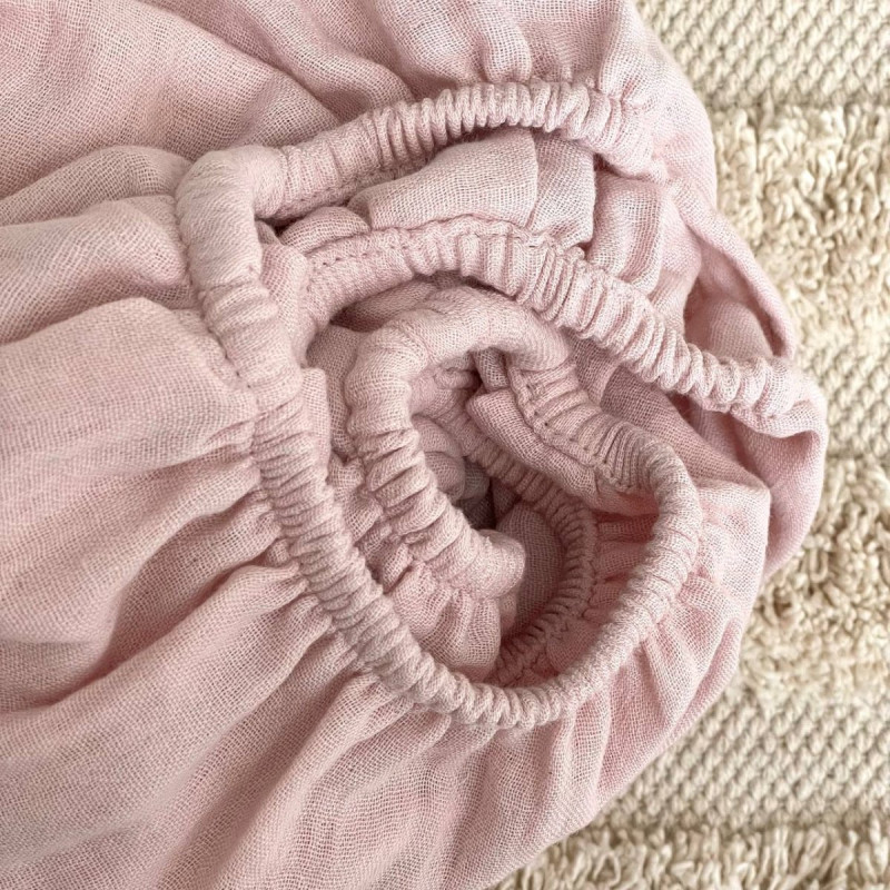 Постільна білизна Msonya Простирадло у візочок муслін Пудра