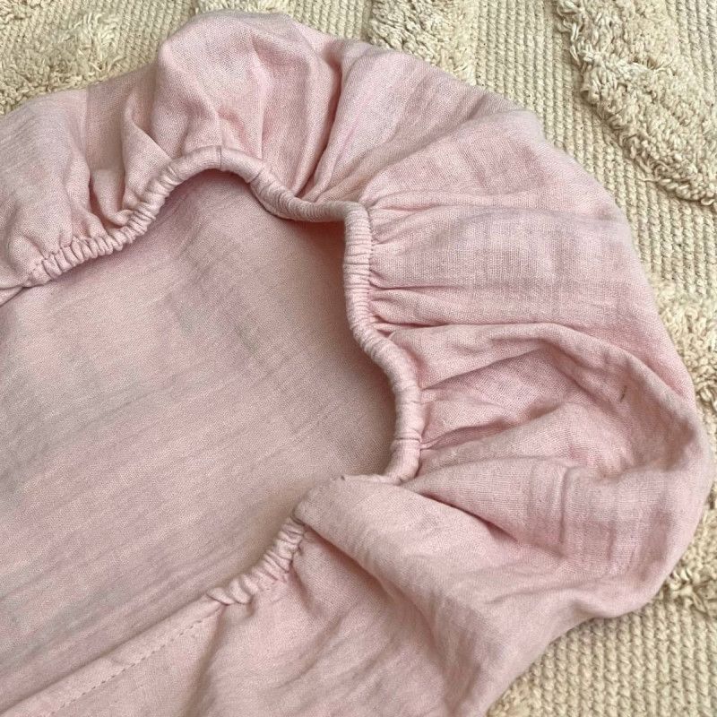 Постільна білизна Msonya Простирадло у візочок муслін Пудра