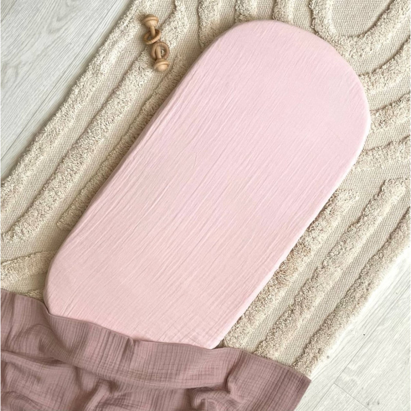 Постільна білизна Msonya Простирадло у візочок муслін Пудра