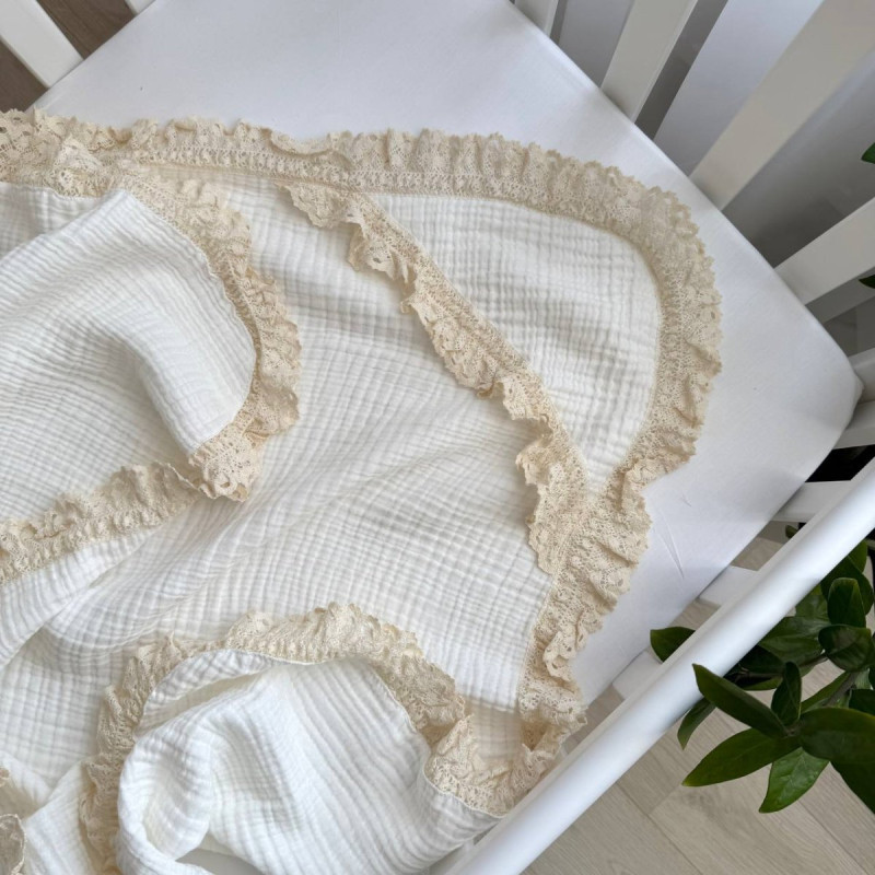 Плед Msonya з мереживом 80х100 +/2см