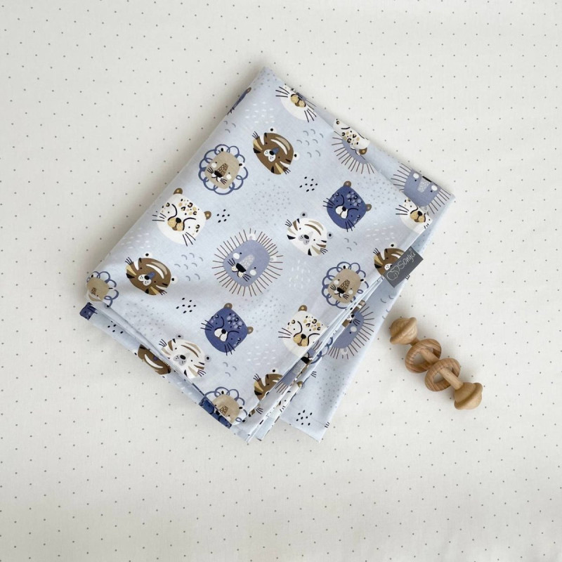 Ковдра Msonya Підпоплін Мордочки вусаті блакитні