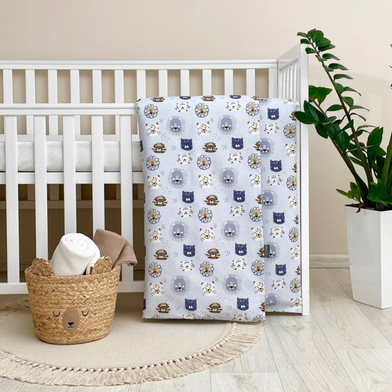 Ковдра Msonya Підпоплін Мордочки вусаті блакитні