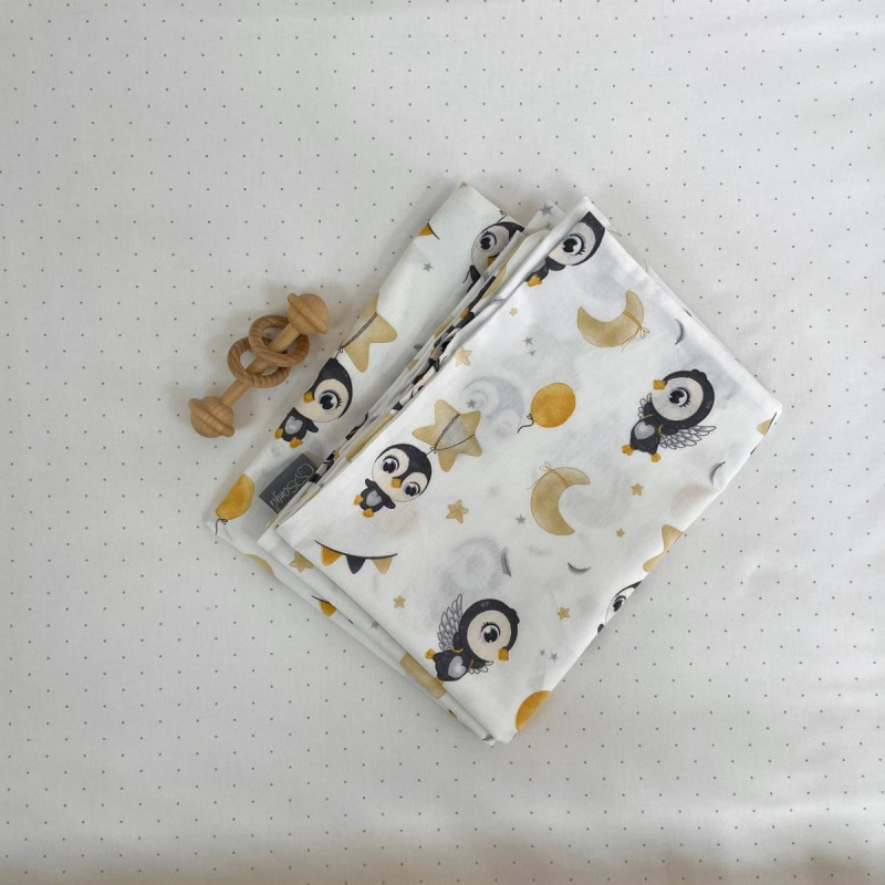 Ковдра Msonya Підпоплін Пінгвіни бежеві