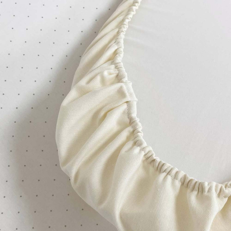 Постільна білизна Msonya Водонепроникне простирадло у візочок 45 х 80 см молочне