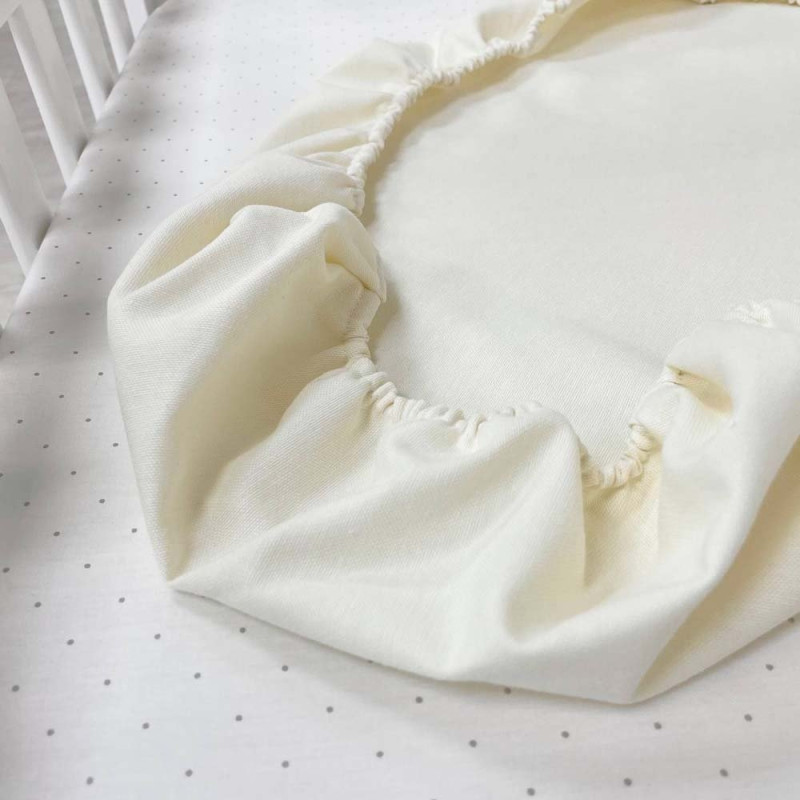 Постільна білизна Msonya Водонепроникне простирадло у візочок 45 х 80 см молочне