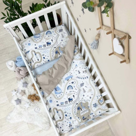 Постільна білизна Msonya Mix, 3 елементи Залізна дорога сірий