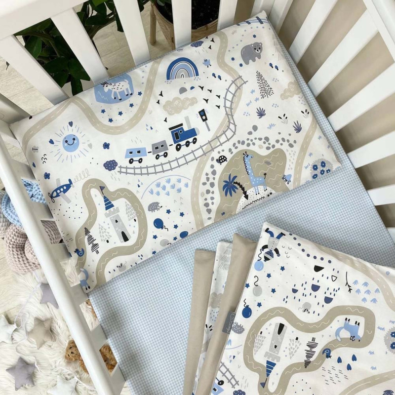 Постільна білизна Msonya Mix, 3 елементи Залізна дорога сірий