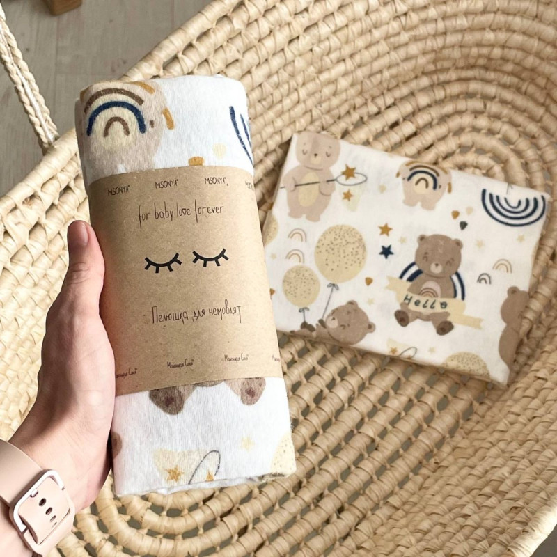 Пелюшка Msonya унісекс з малюнком бежевий 4665378