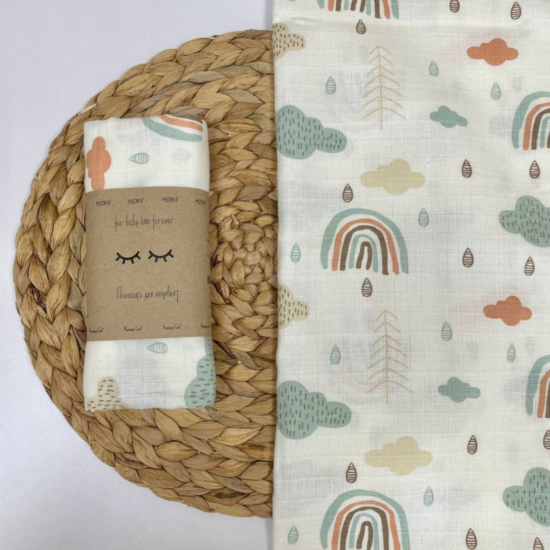 Пелюшка Msonya муслін Веселки із хмаринками