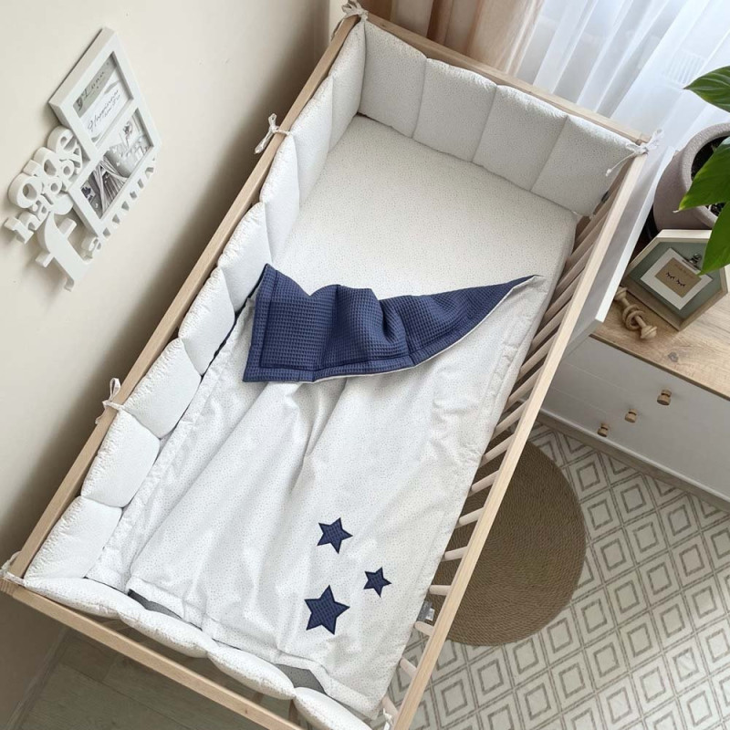 Плед Msonya конверт Stars поплін/вафля синій