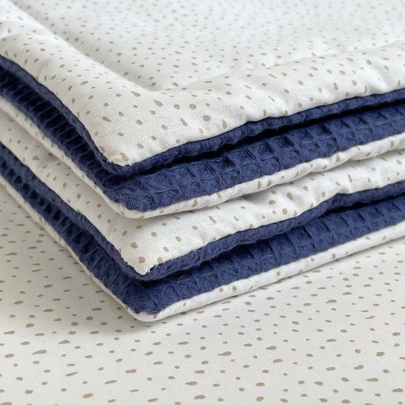 Плед Msonya конверт Stars поплін/вафля синій