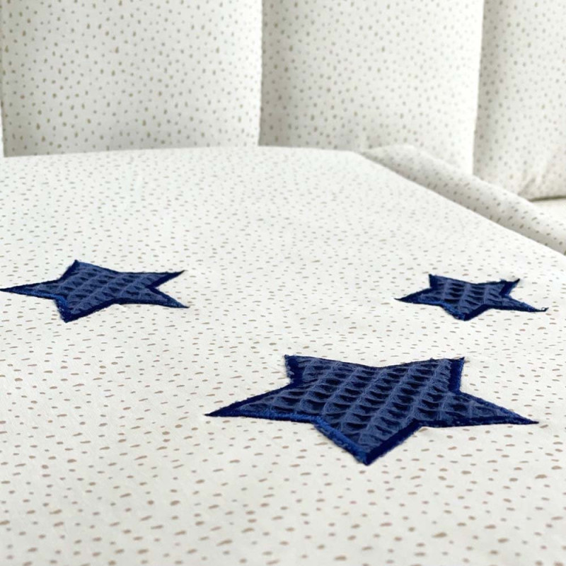 Плед Msonya конверт Stars поплін/вафля синій