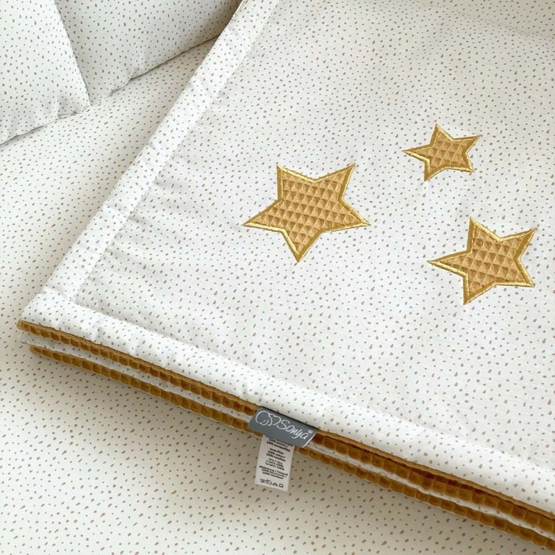 Плед Msonya конверт Stars поплін/вафля гірчиця