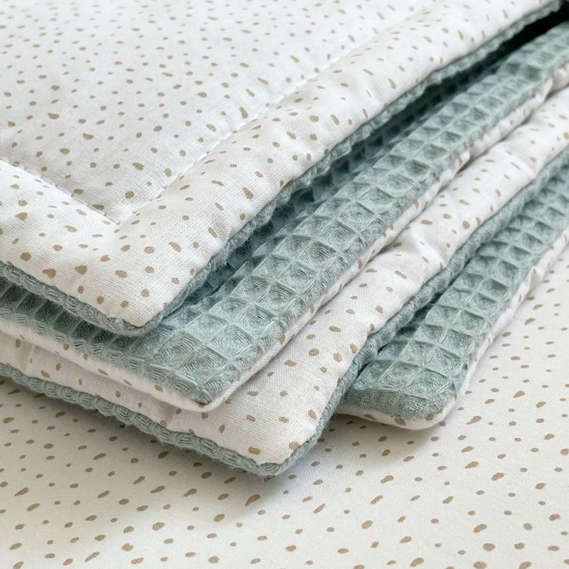 Плед Msonya конверт Stars поплін/вафля м'ята