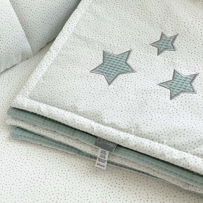 Плед Msonya конверт Stars поплін/вафля м'ята